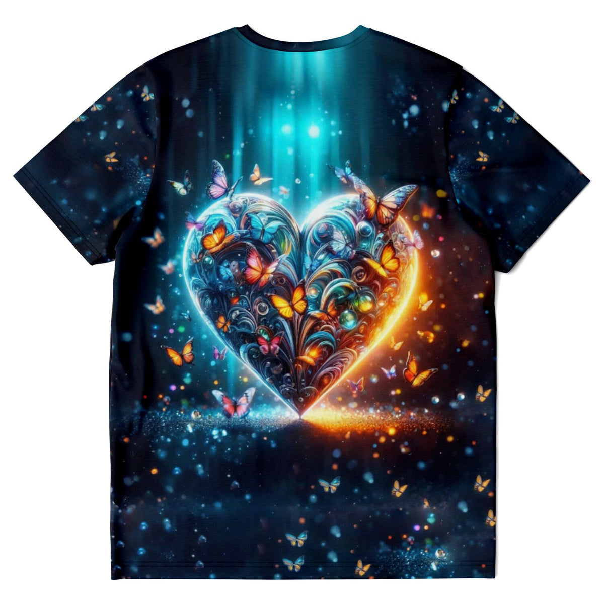 Dreamer T-Shirt mit leuchtendem Schmetterlingsherz-Motiv im Stil von Diamond Painting Kunst und Malen nach Zahlen Designs