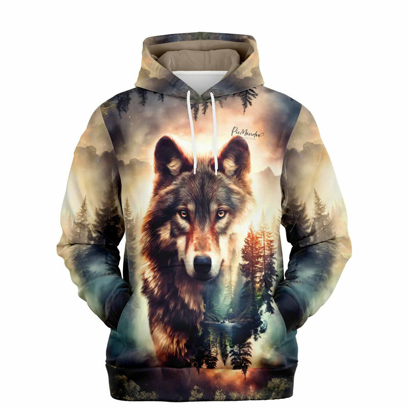 Dreamer Hoodie Geist des Waldes mit Wolfs-Motiv im Stil unserer beliebten Diamond Painting und Malen nach Zahlen Sets.