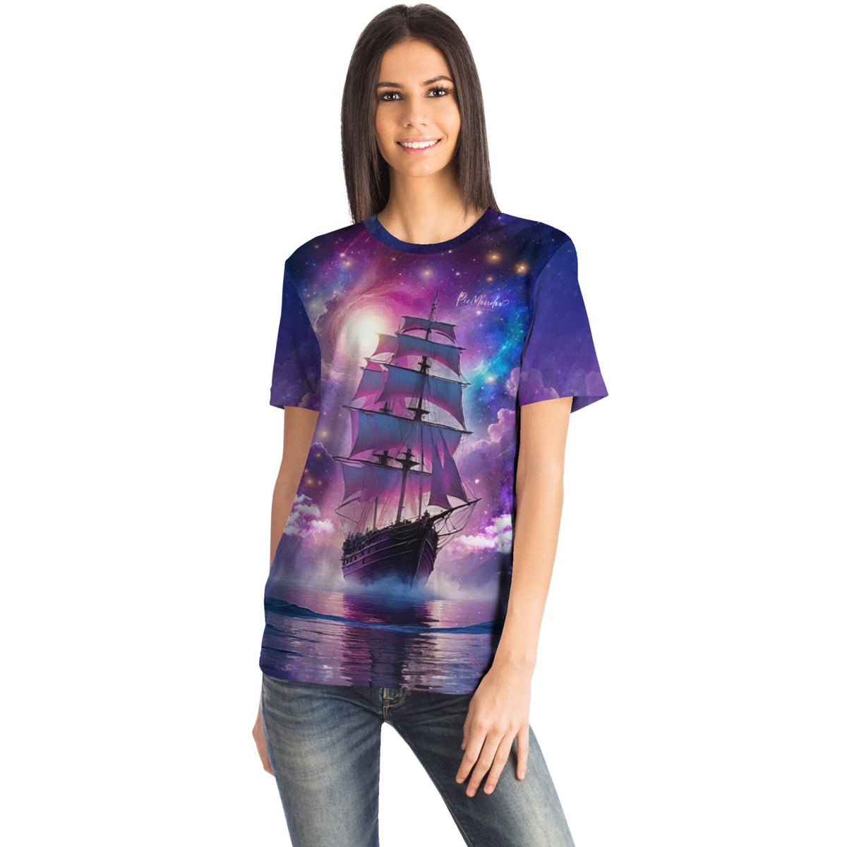 T-Shirt mit Starlight Ocean Motiv im Stil von Diamond Painting und Malen nach Zahlen Designs