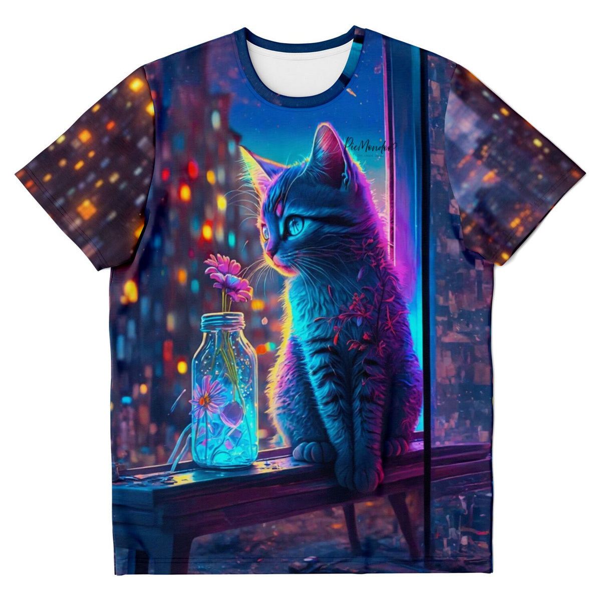 T-Shirt mit Little Cat of Flowers Motiv, inspiriert von unseren Diamond Painting und Malen nach Zahlen Designs
