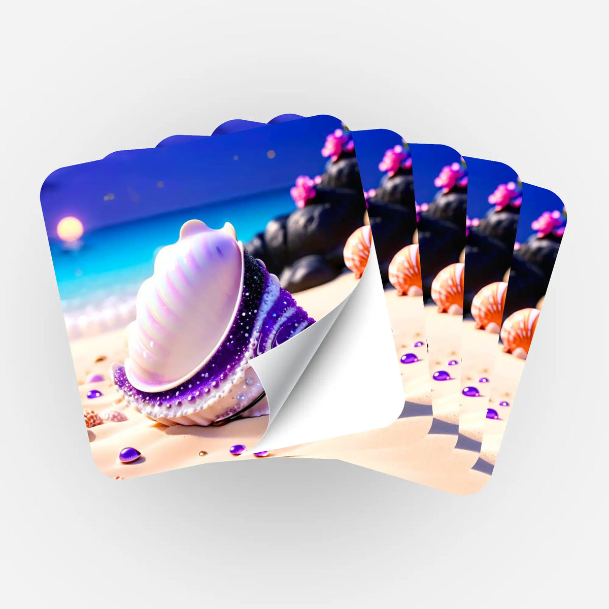 5er-Set Aufkleber Muschel Violett für Diamond Painting Zubehör und Organisation