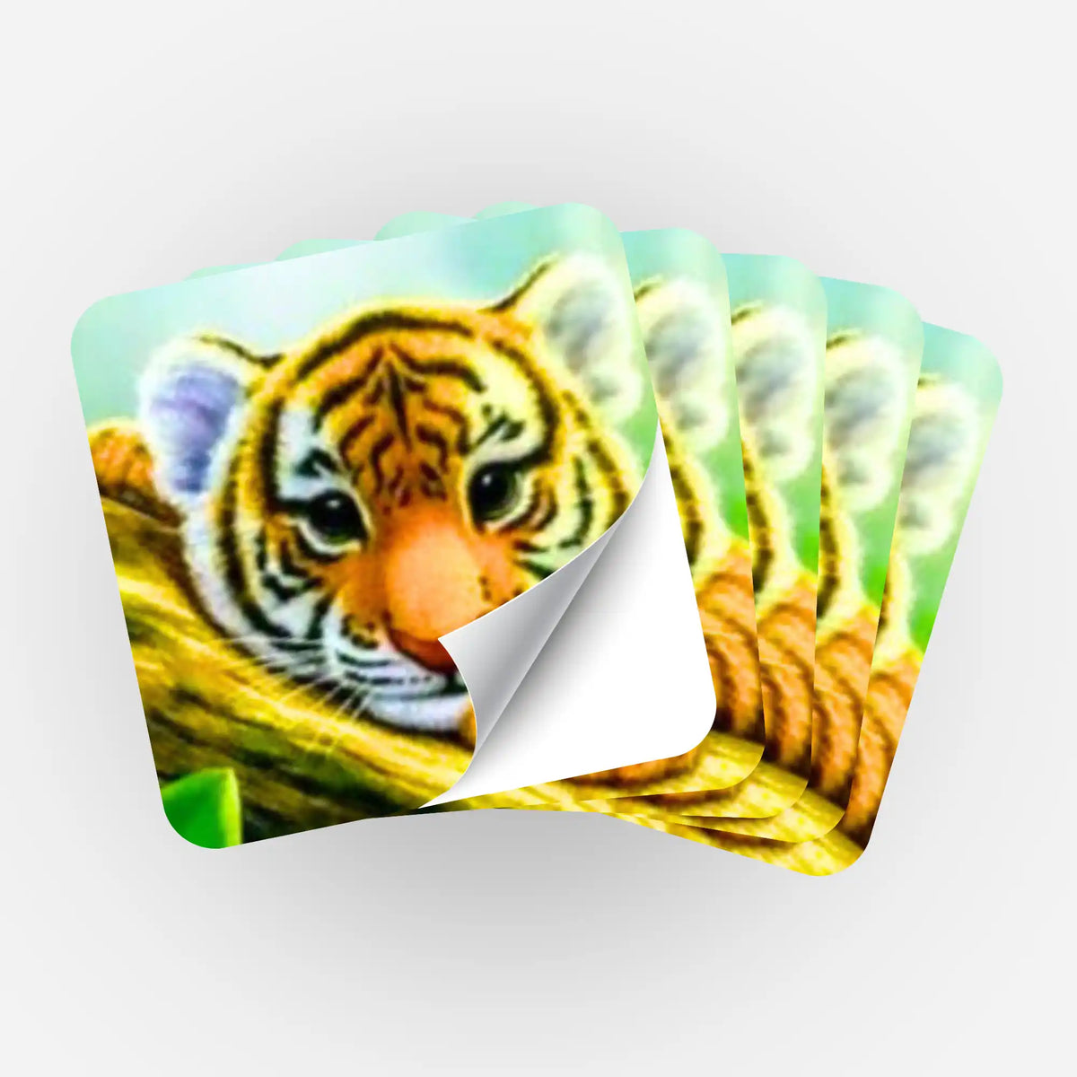 Picmondoo 5er-Set Sticker mit Tigerbaby Motiv zur Organisation von Diamond Painting und Malen nach Zahlen Zubehör