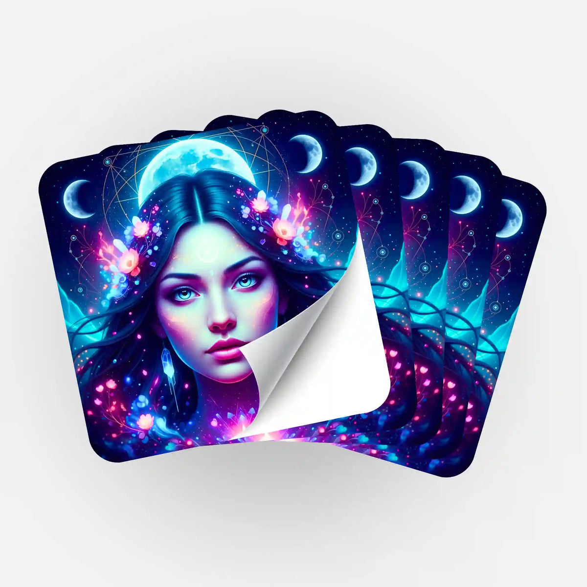 Picmondoo 5er-Set Sticker Mondprinzessin zur Organisation für Diamond Painting und Malen nach Zahlen Bastelsets
