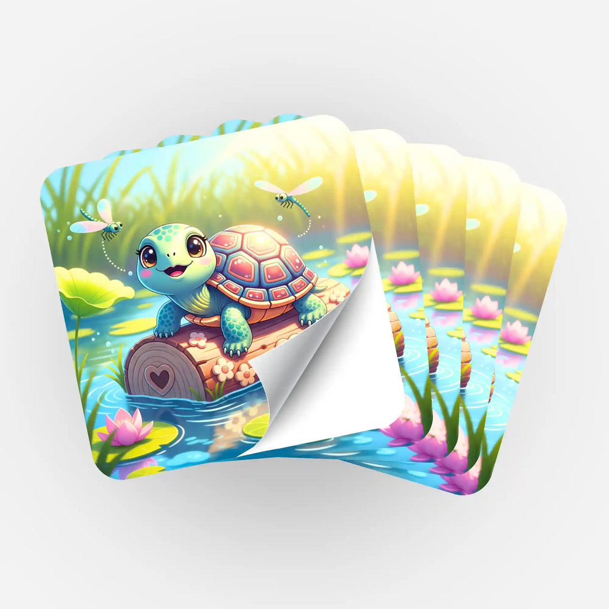 Fünfer-Set Sticker Schildkröte Karla für Diamond Painting Zubehör und Organisation