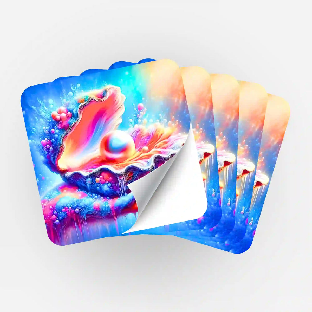 Picmondoo 5er-Set Sticker Zauber des Meeres mit bunter Muschel und Perle zur Organisation von Diamond Painting Sets