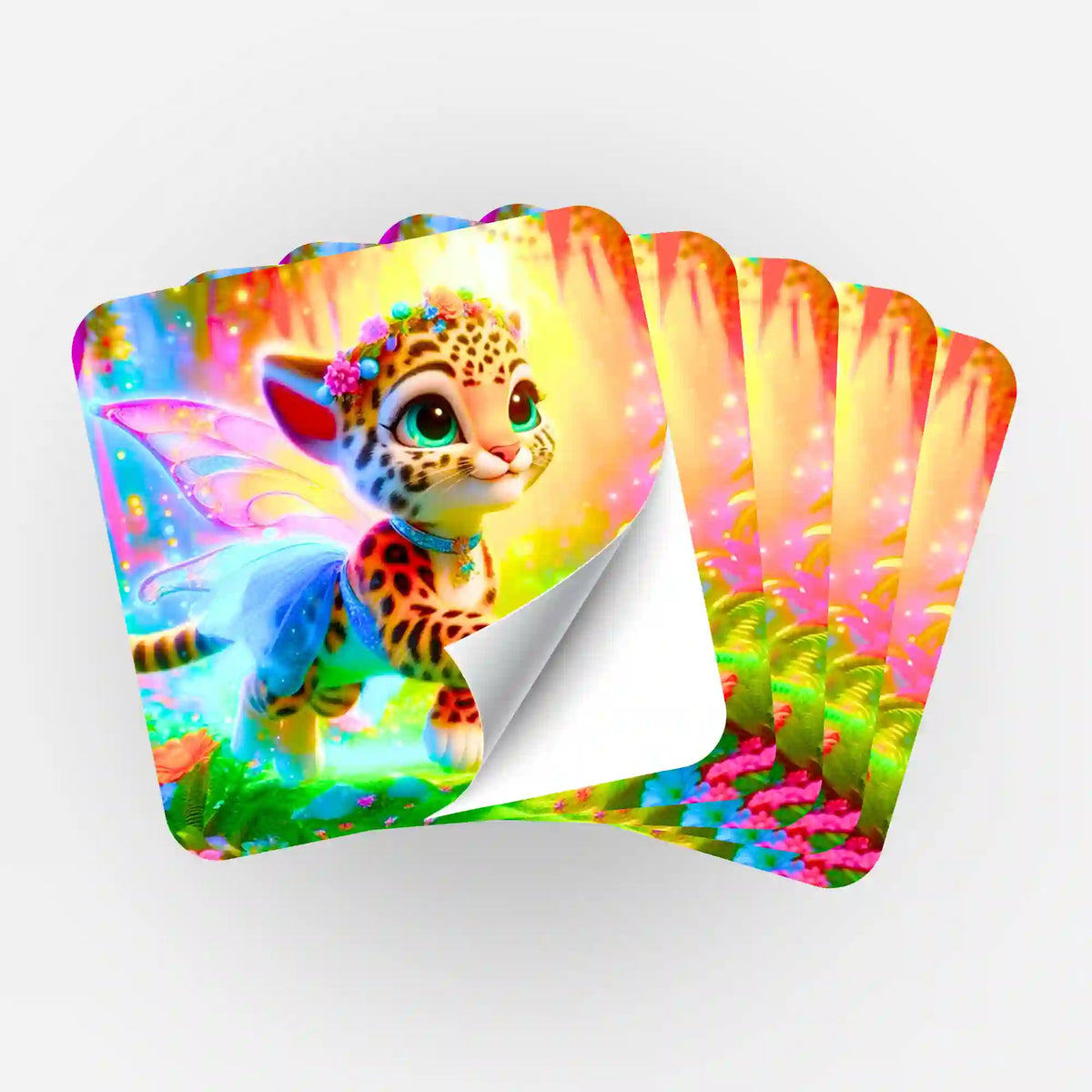 5er-Set Sticker Finja die kleine Tigerfee für Diamond Painting Zubehör mit farbenfrohem Fantasy-Motiv