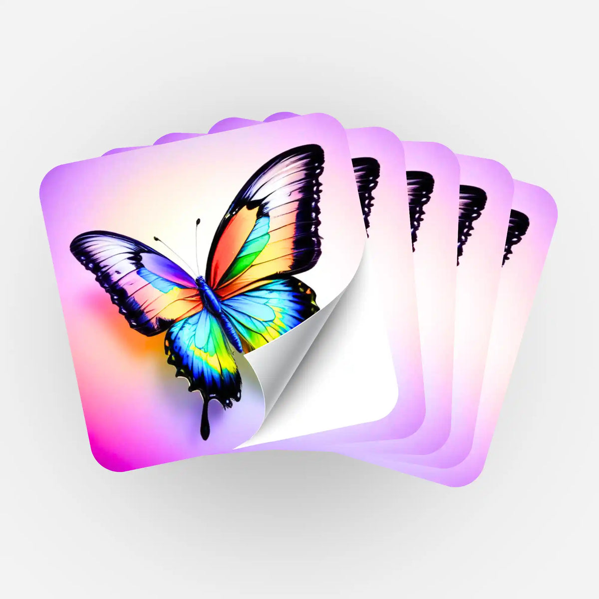 Fünfer-Set bunte Schmetterling Sticker zur Organisation von Diamond Painting und Malen nach Zahlen Projekten
