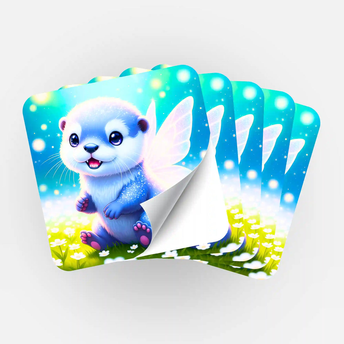 5er-Set Sticker vom Feenotter Mira als Zubehör für Diamond Painting und Bastelsets von Picmondoo
