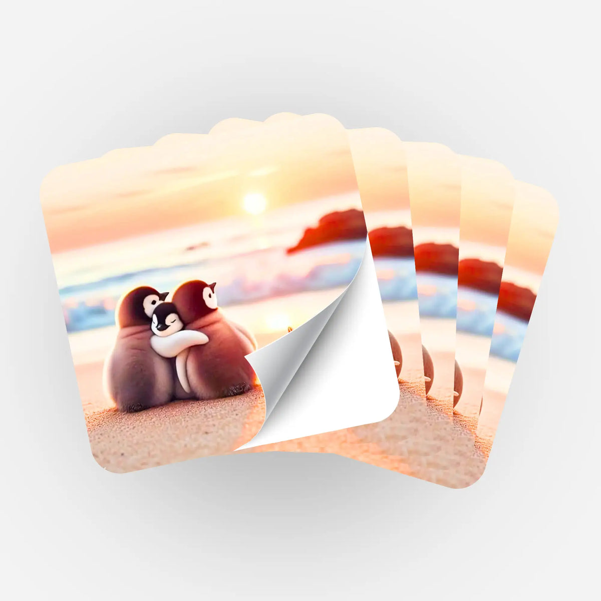 5er-Set Aufkleber mit Happy Family Pinguin-Motiv für Diamond Painting Zubehör und Organisation