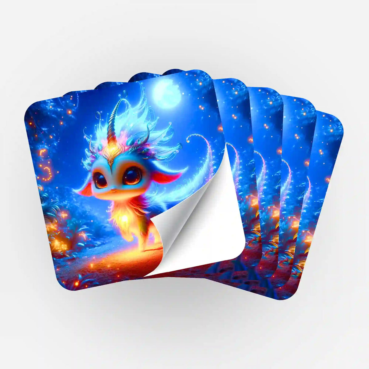 5er-Set Sticker Mondscheintanz für Diamond Painting zur Zubehör-Organisation mit magischem Fabelwesen-Motiv