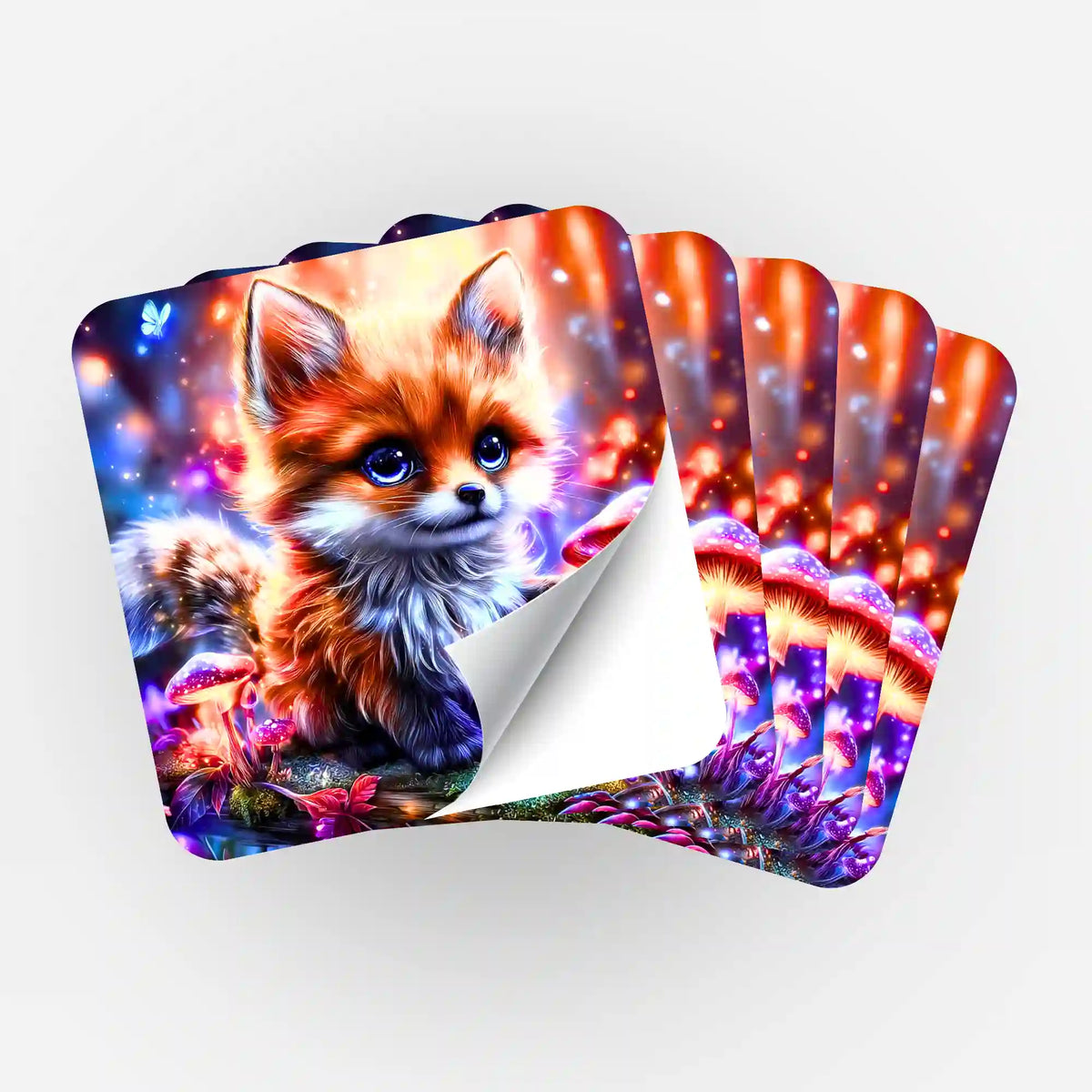 5er-Set Sticker Fynni der kleine Fuchs für Diamond Painting Zubehör und Malen nach Zahlen Organisation