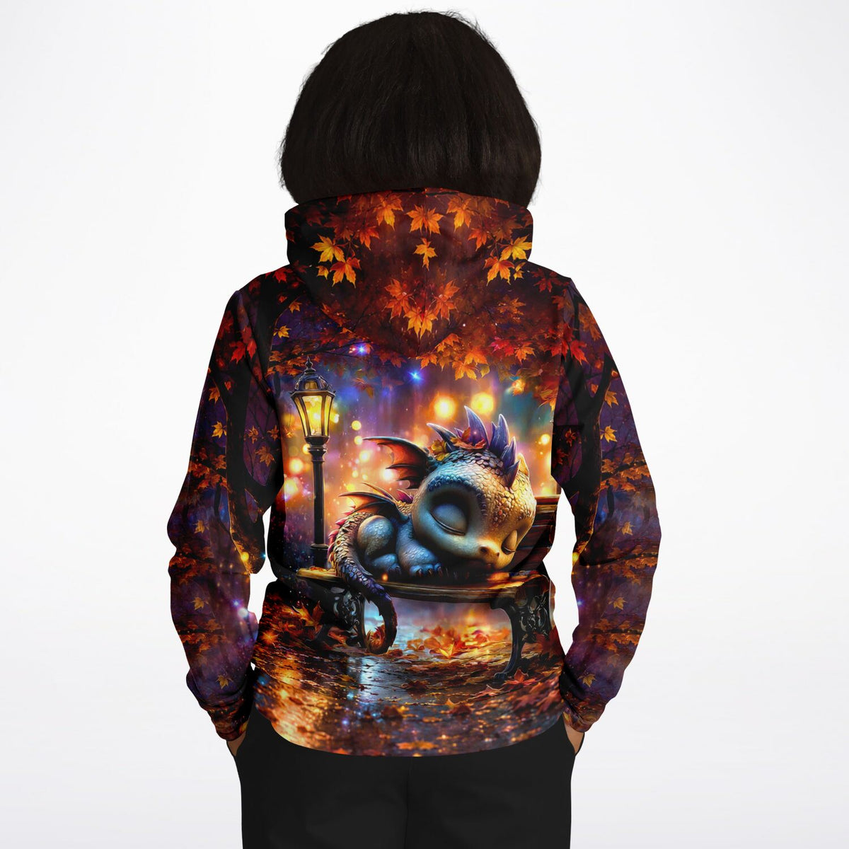 Dreamer Hoodie mit schlafendem Drachen Motiv im Stil von Diamond Painting und Malen nach Zahlen Designs