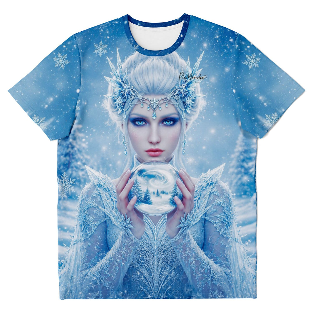 Blaues Dreamer T-Shirt mit Eiskönigin Motiv, passend im Stil zu Diamond Painting und Malen nach Zahlen Designs