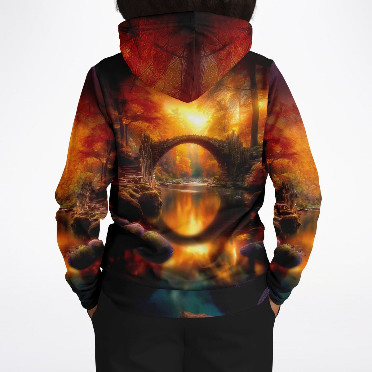 Dreamer Hoodie mit Brücke der ewigen Stunde Motiv, inspiriert von kunstvollen Diamond Painting und Malen nach Zahlen Designs