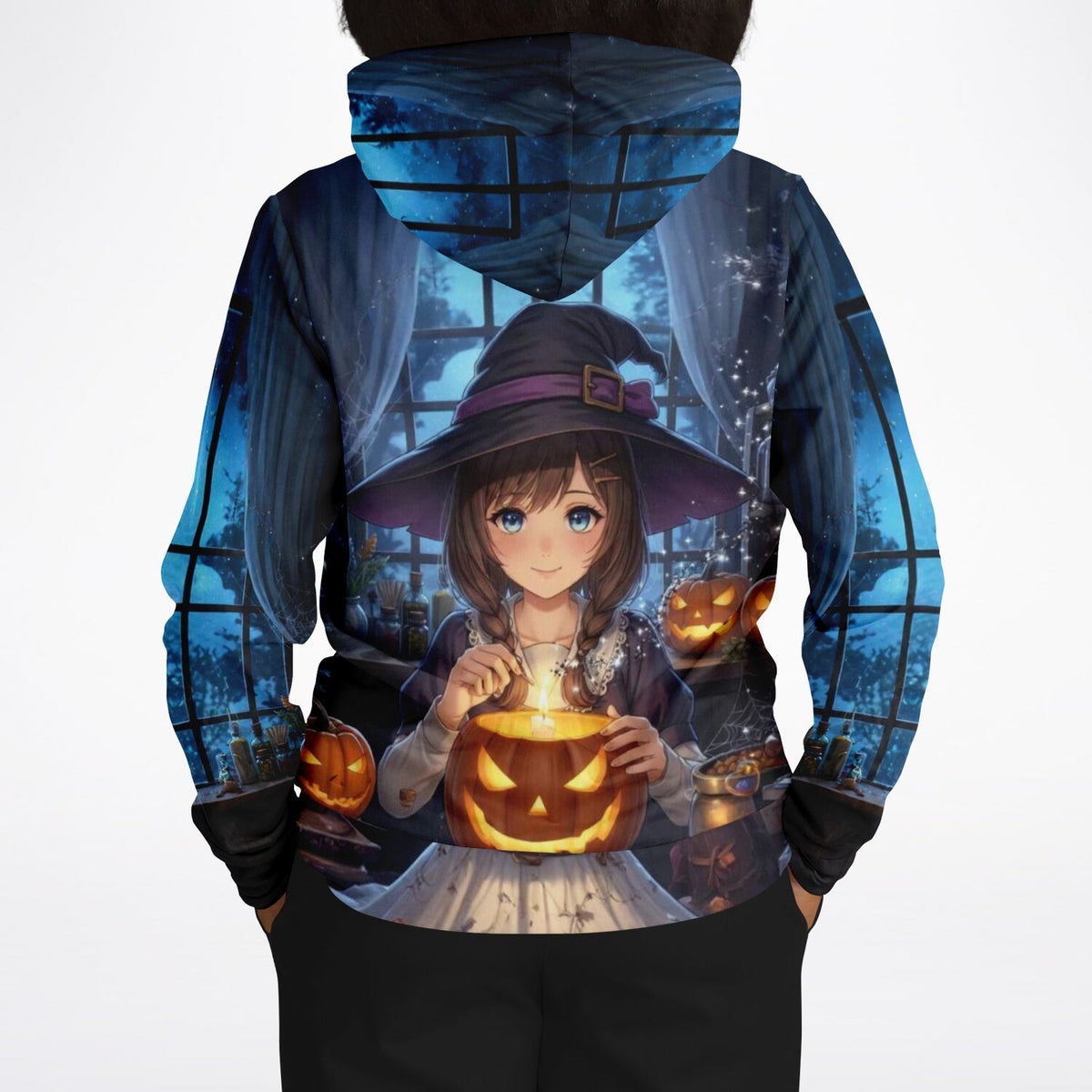 Dreamer Hoodie mit Little Sabrina im Halloween-Design, inspiriert von Diamond Painting Motiven und Malen nach Zahlen