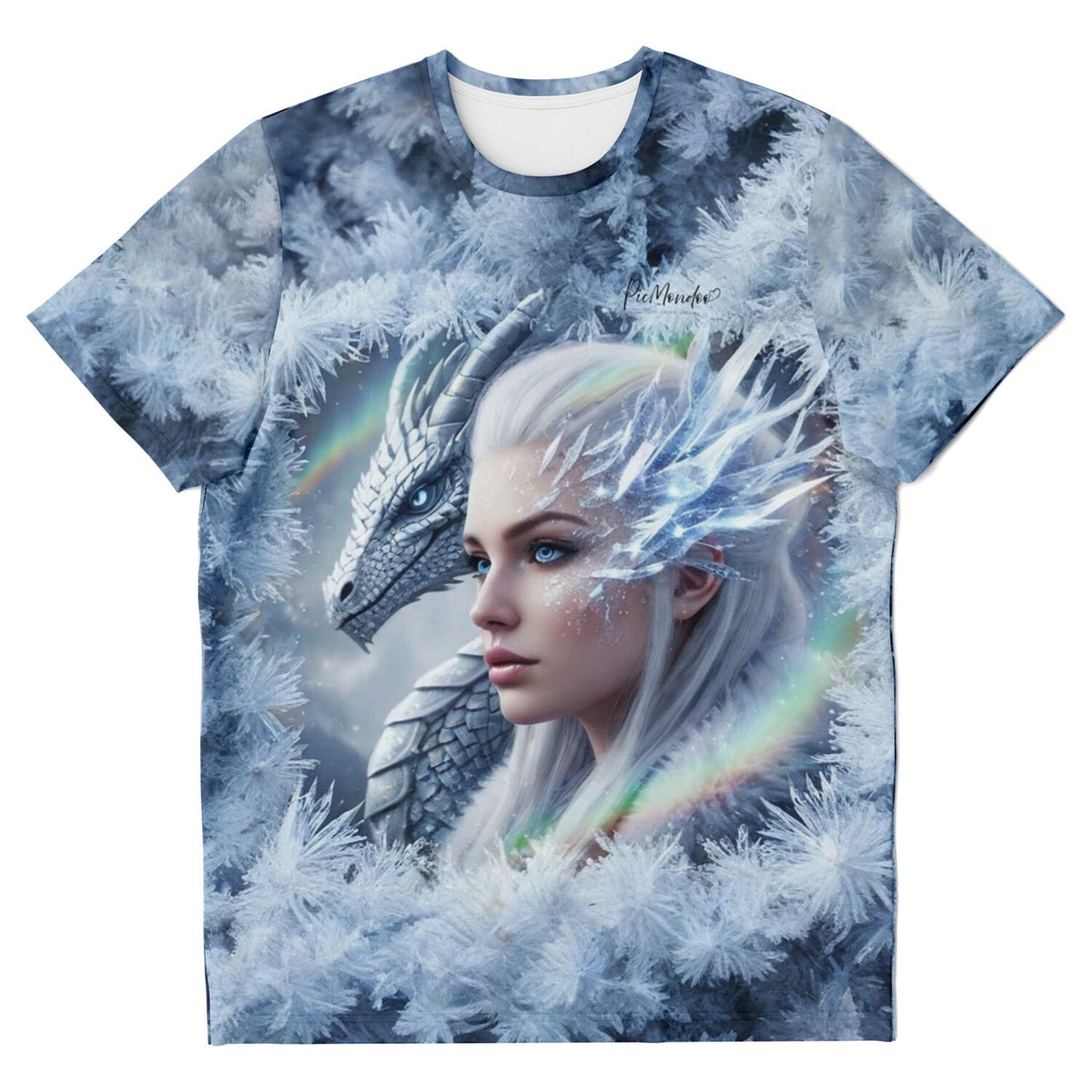 Dragon Queen T-Shirt für Fans von Diamond Painting und Malen nach Zahlen mit Eis-Drachen und Fantasy-Motiv