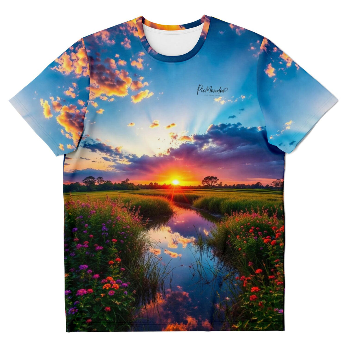 Dreamer T-Shirt mit Morgenrot Landschaftsmotiv, perfekt für Fans von Diamond Painting und Malen nach Zahlen