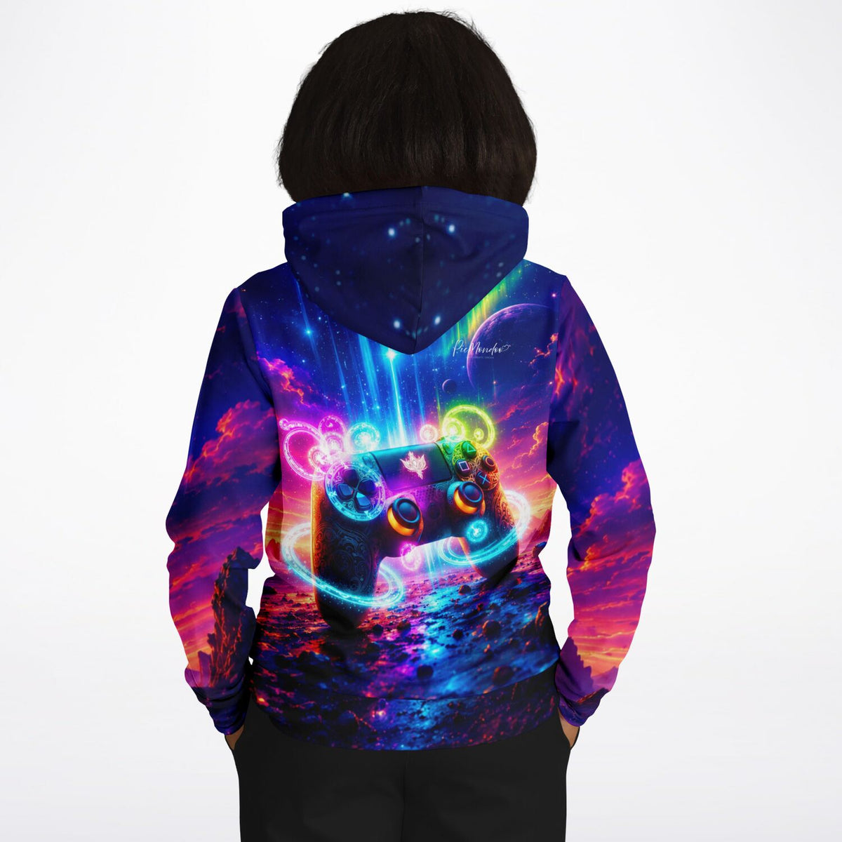 Dreamer Hoodie mit buntem Gamer-Universum Motiv, ideal als Inspiration für Diamond Painting oder Malen nach Zahlen