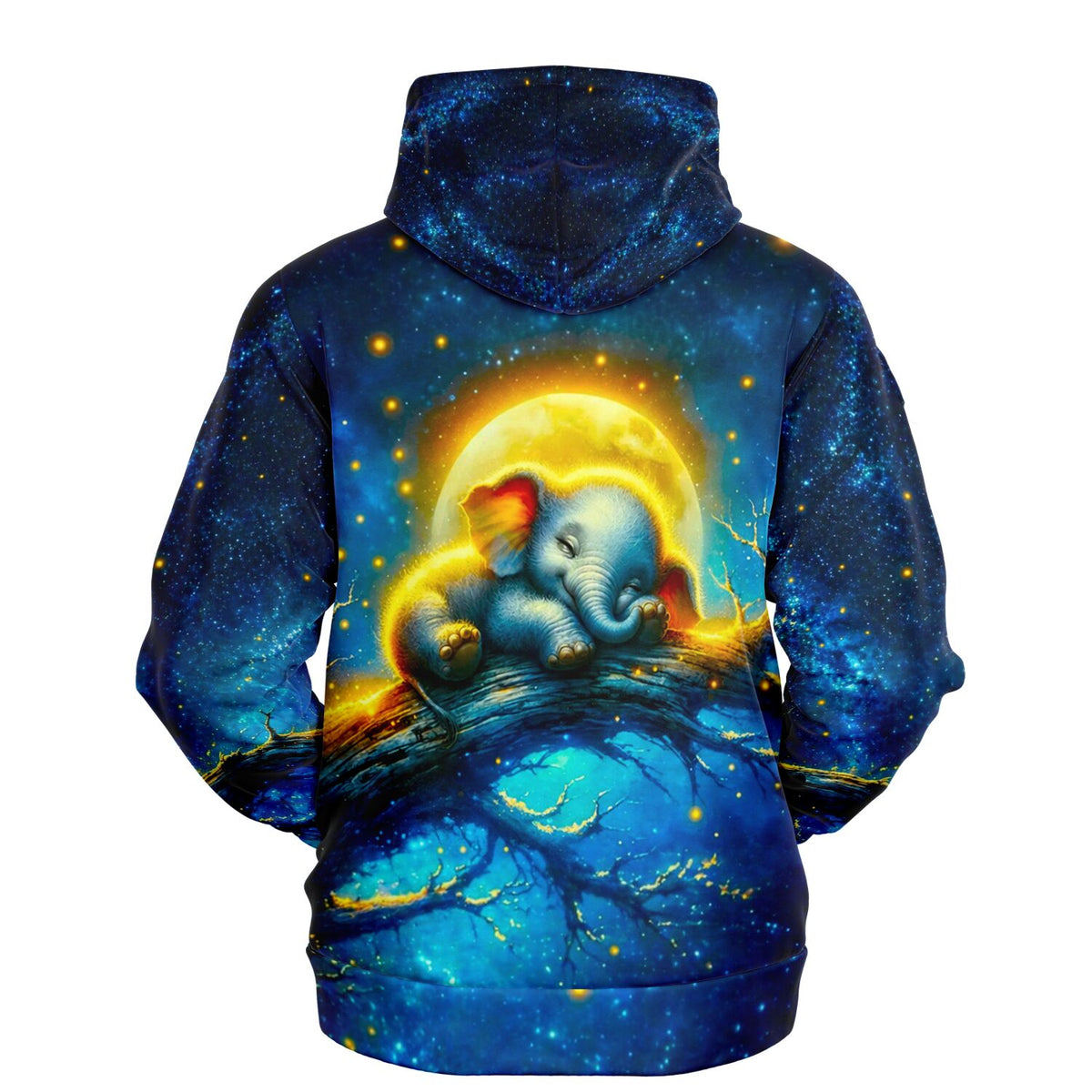 Dreamer Hoodie mit Mondschein Elefant Motiv, ästhetisches Design passend zu Diamond Painting und Malen nach Zahlen