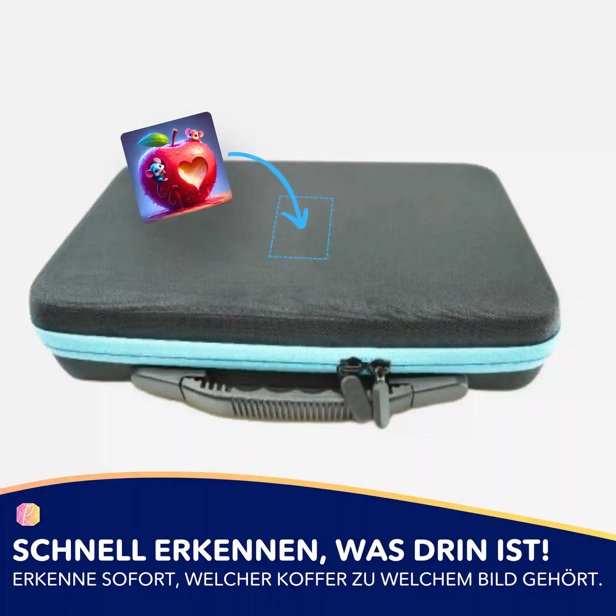5er Aufkleber-Set zur Organisation von Diamond Painting Koffern, Motiv Liebe im Mäusehaus für übersichtliche Aufbewahrung