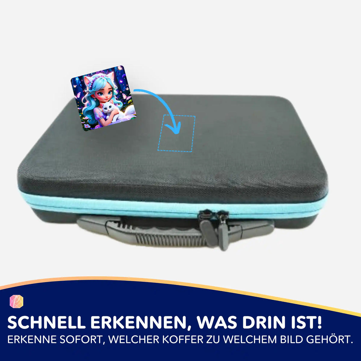 Kim Kitty Girl Aufkleber für Diamond Painting Koffer zur Organisation von Bastelzubehör und Diamanten Painting Sets