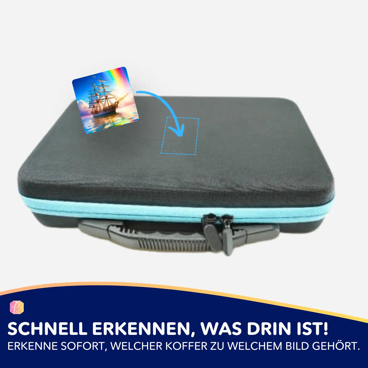 Diamond Painting Aufkleber zur Koffer-Organisation für Freiheit auf See Motiv zur Kennzeichnung von Bastelkoffern