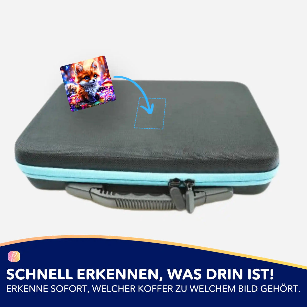 Fynni Aufkleber für Diamond Painting Koffer zur Organisation kreativer Bastelsets und Diamanten Painting Zubehör
