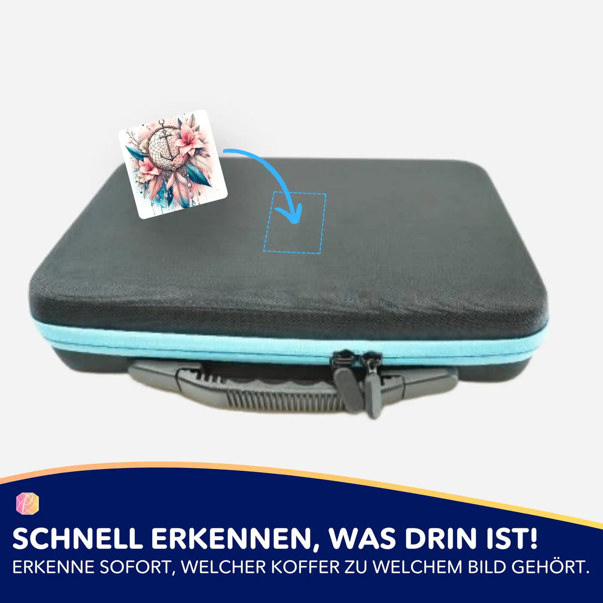 Picmondoo Aufkleber Set Anker Motiv zur Organisation von Diamond Painting Koffern und Bastelzubehör