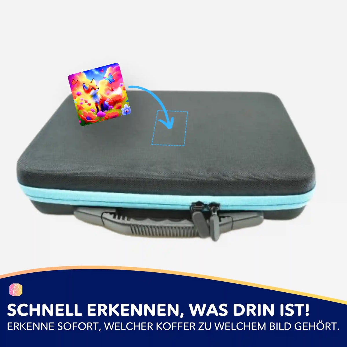 Fuchs Aufkleber zur Organisation von Diamond Painting Zubehörkoffern für mehr Ordnung im DIY-Hobby