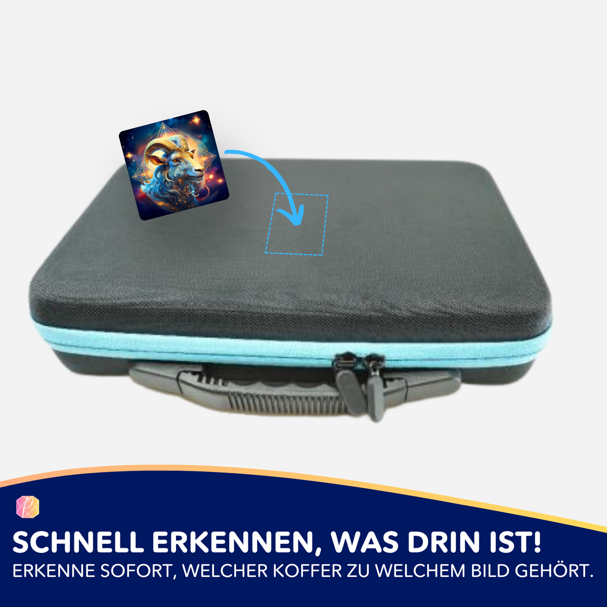 Steinbock Sternzeichen Aufkleber für Diamond Painting Koffer zur Organisation von Zubehör und Bastelsets
