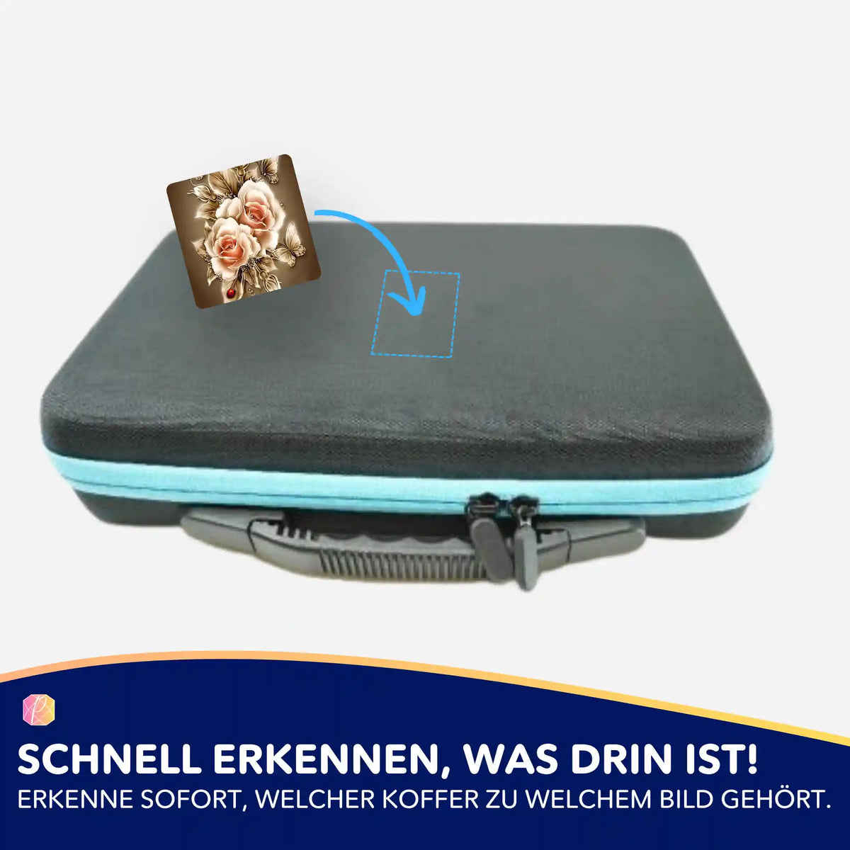 Goldene Rosen Aufkleber zur Organisation von Diamond Painting Koffern und Zubehör für DIY Kunstwerke