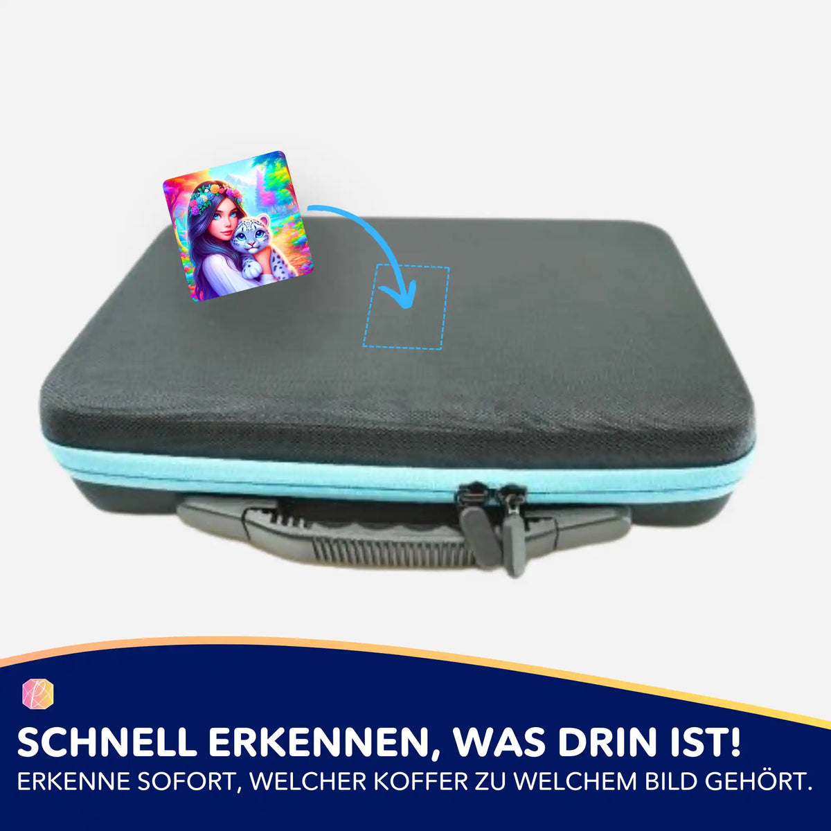 Picmondoo Diamond Painting Aufkleber zur Beschriftung von Zubehörkoffern für mehr Ordnung bei Hobby-Kunstwerken