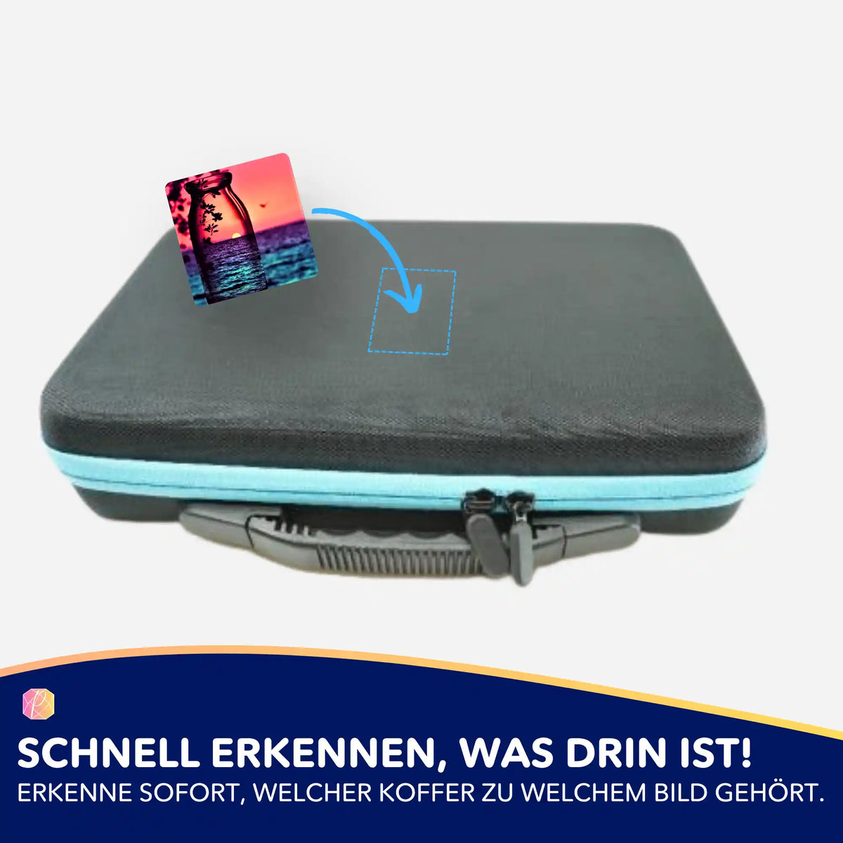 Picmondoo Aufkleber für Diamond Painting Koffer zur Kennzeichnung von Sonnenuntergang Motiven