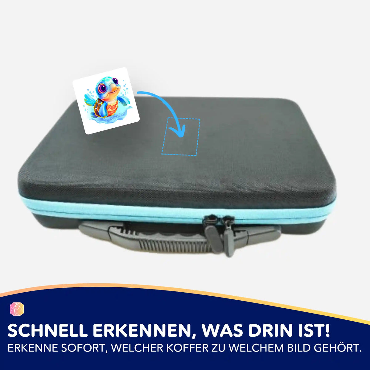 Schildkröten-Aufkleber für Diamond Painting Koffer zur Organisation von Zubehör und Diamanten Painting Sets