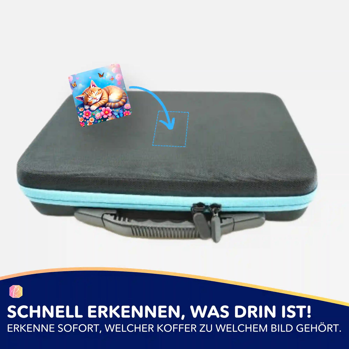 Picmondoo Diamond Painting Aufkleber zur Beschriftung von Zubehör-Koffern für mehr Ordnung bei deinem Hobby.