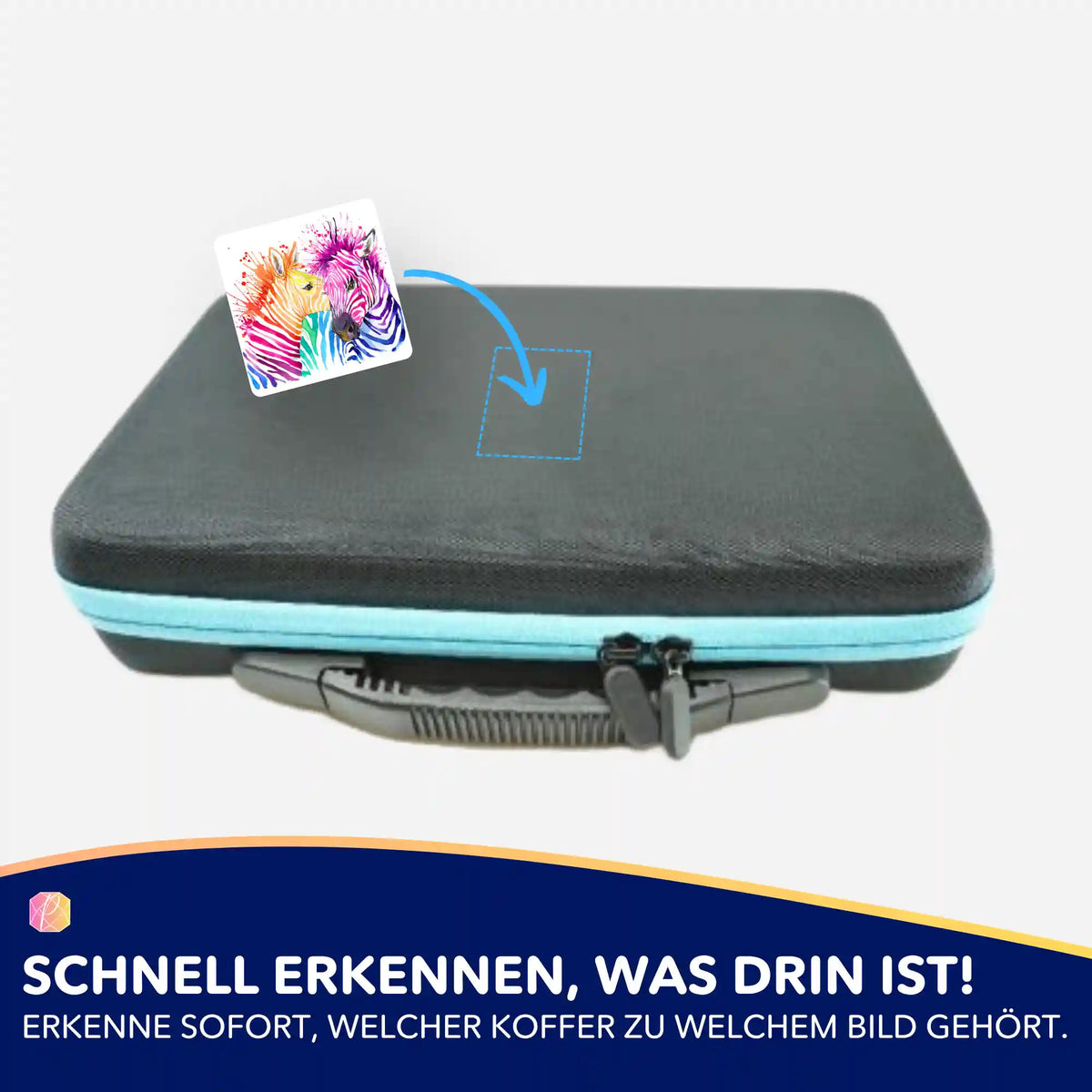 Buntes Zebra-Sticker-Set zur Organisation von Diamond Painting Koffern für Zubehör und Malen nach Zahlen Sets
