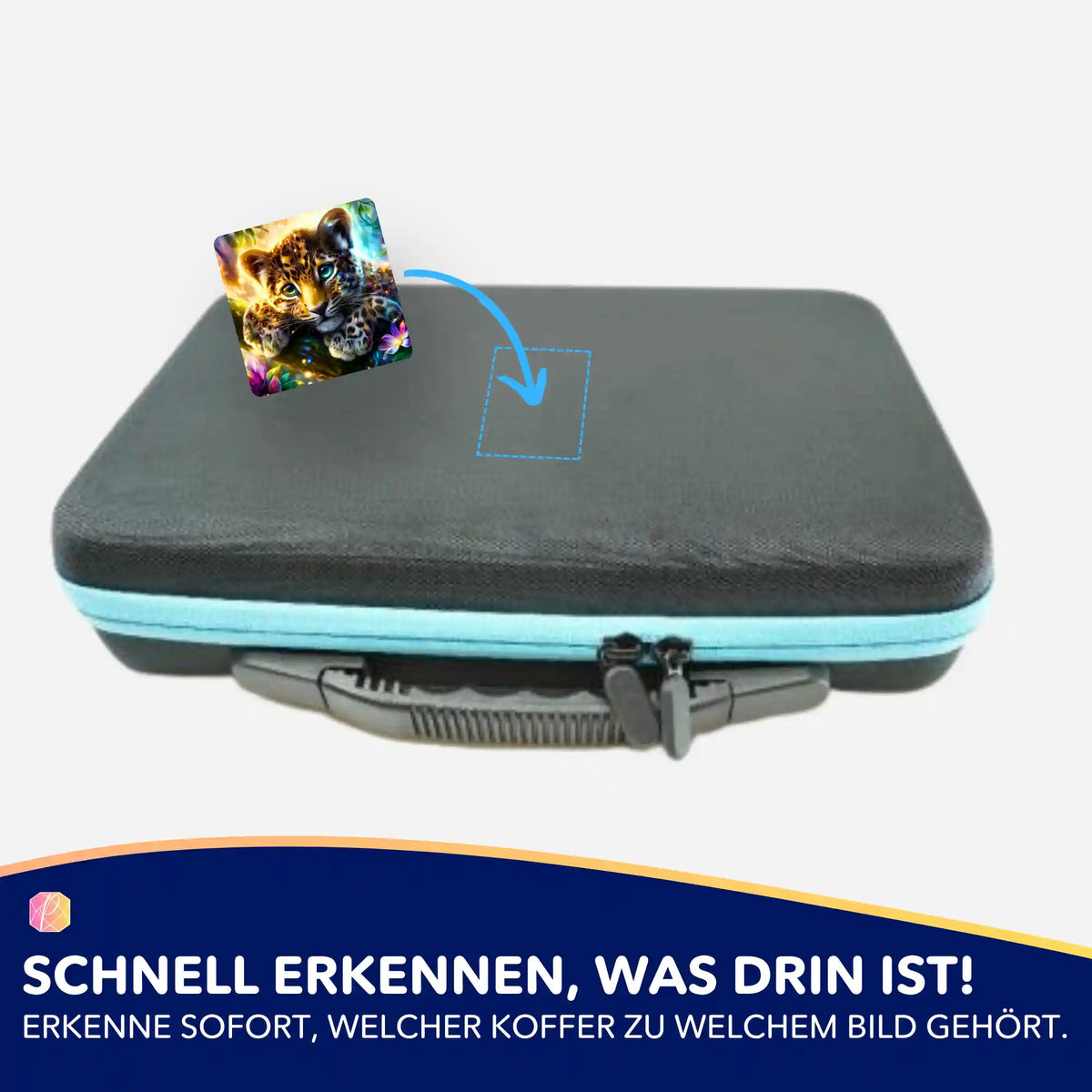 Picmondoo Aufkleber-Set zur Organisation von Diamond Painting Koffern mit Leopard Motivsticker