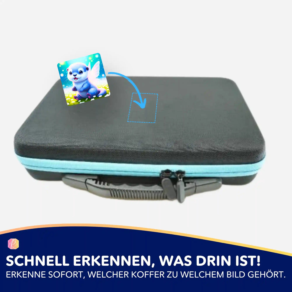 Feenotter Mira Aufkleber für Diamond Painting Koffer zur Organisation des Bastelzubehörs