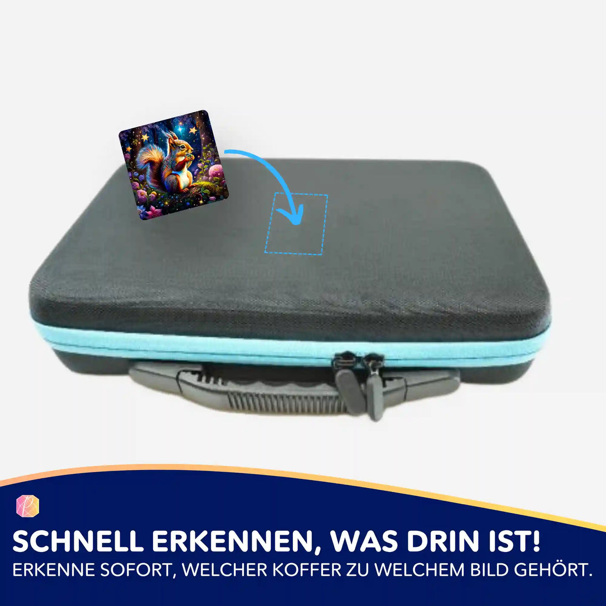 Eichhörnchen-Sticker für Diamond Painting Koffer zur Organisation von Zubehör und Diamanten Painting Sets