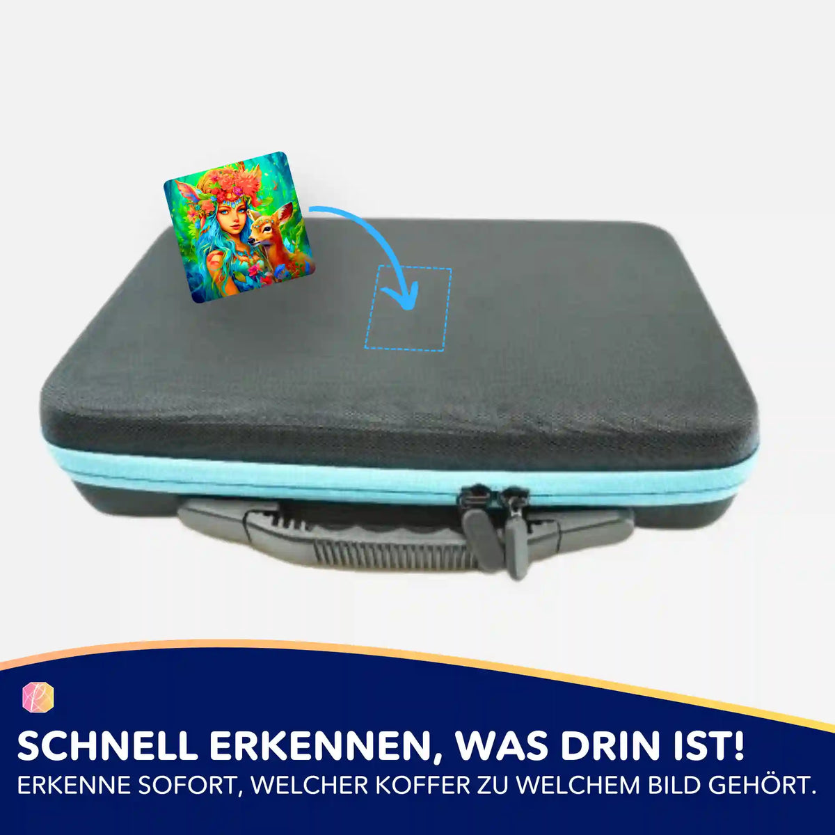 Buntes Waldmädchen Aufkleber-Set für Diamond Painting Koffer zur Organisation der DIY-Bastelsets von Picmondoo.