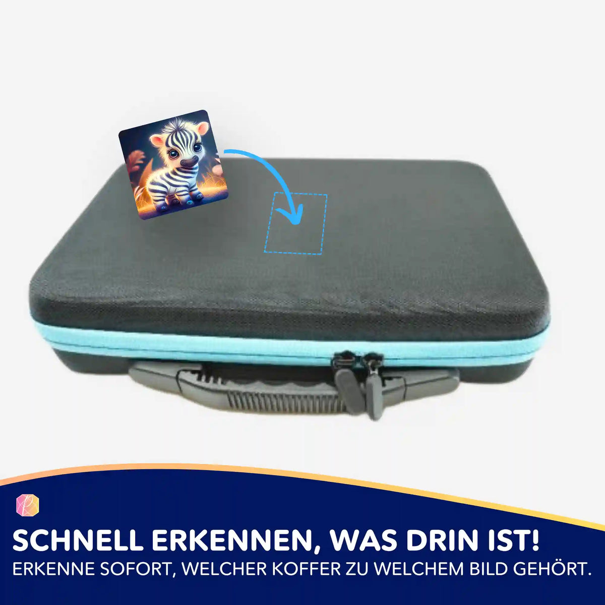 Süsses Zebrababy Aufkleber für Diamond Painting Koffer zur Organisation von Bastelsets und Malen nach Zahlen Zubehör