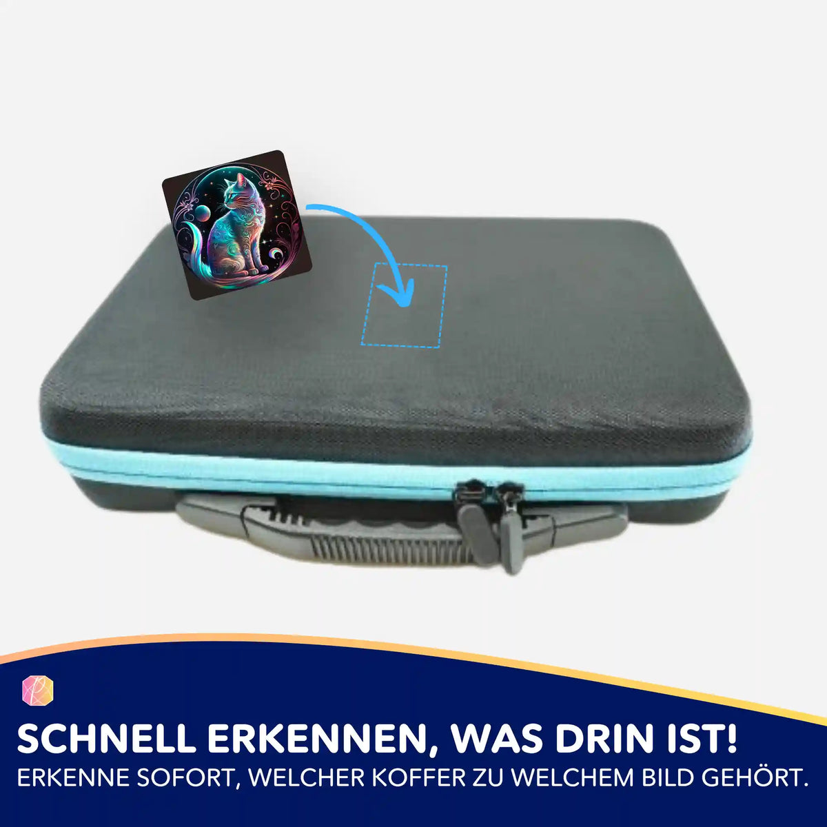Picmondoo Aufkleber-Set Cat on the Moon für Diamond Painting Koffer zum Organisieren deiner Bastelmotive
