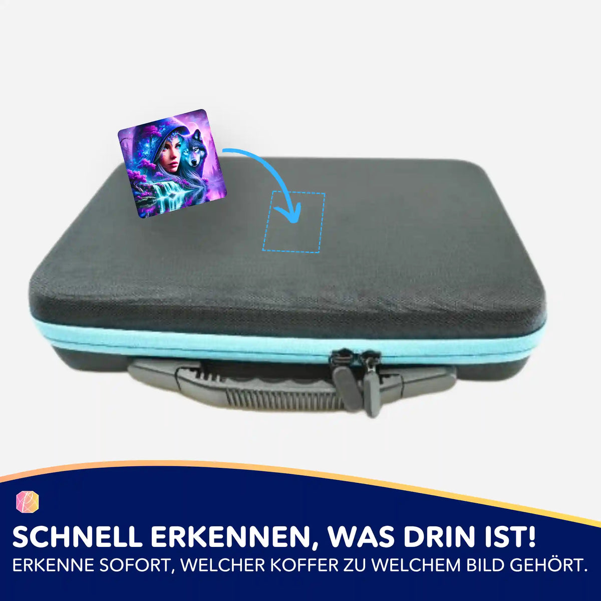 Eleonora and the Wolf Motiv-Aufkleber für Diamond Painting Koffer zur perfekten Organisation von DIY-Sets