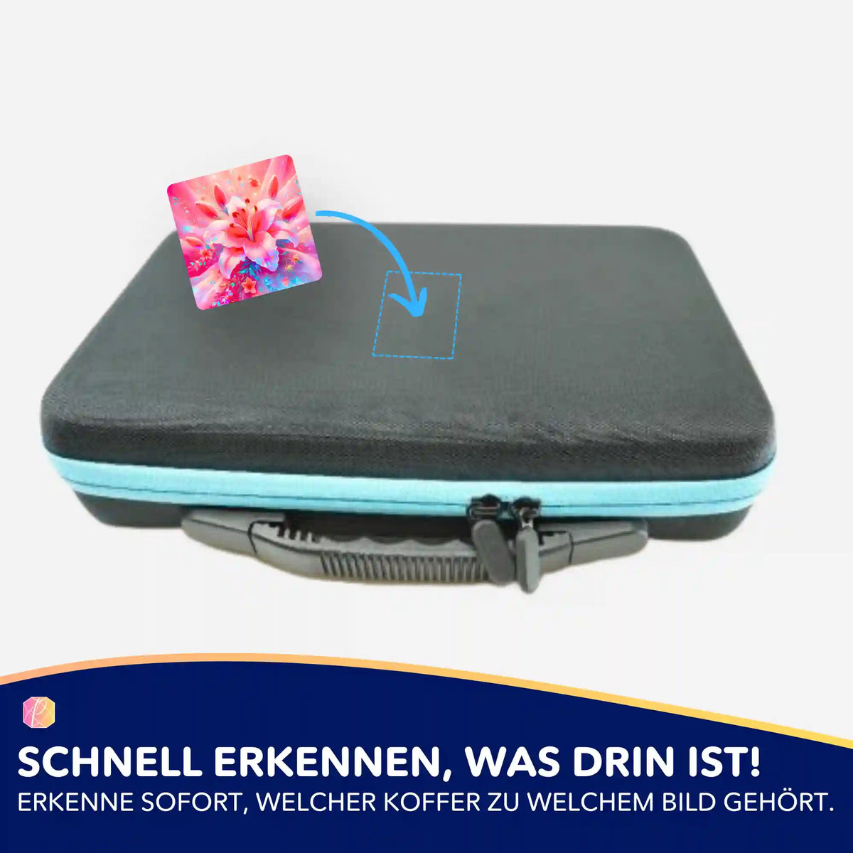 Picmondoo Sticker-Set zur Organisation von Diamond Painting Koffern mit Motiv Lilie in Rosé