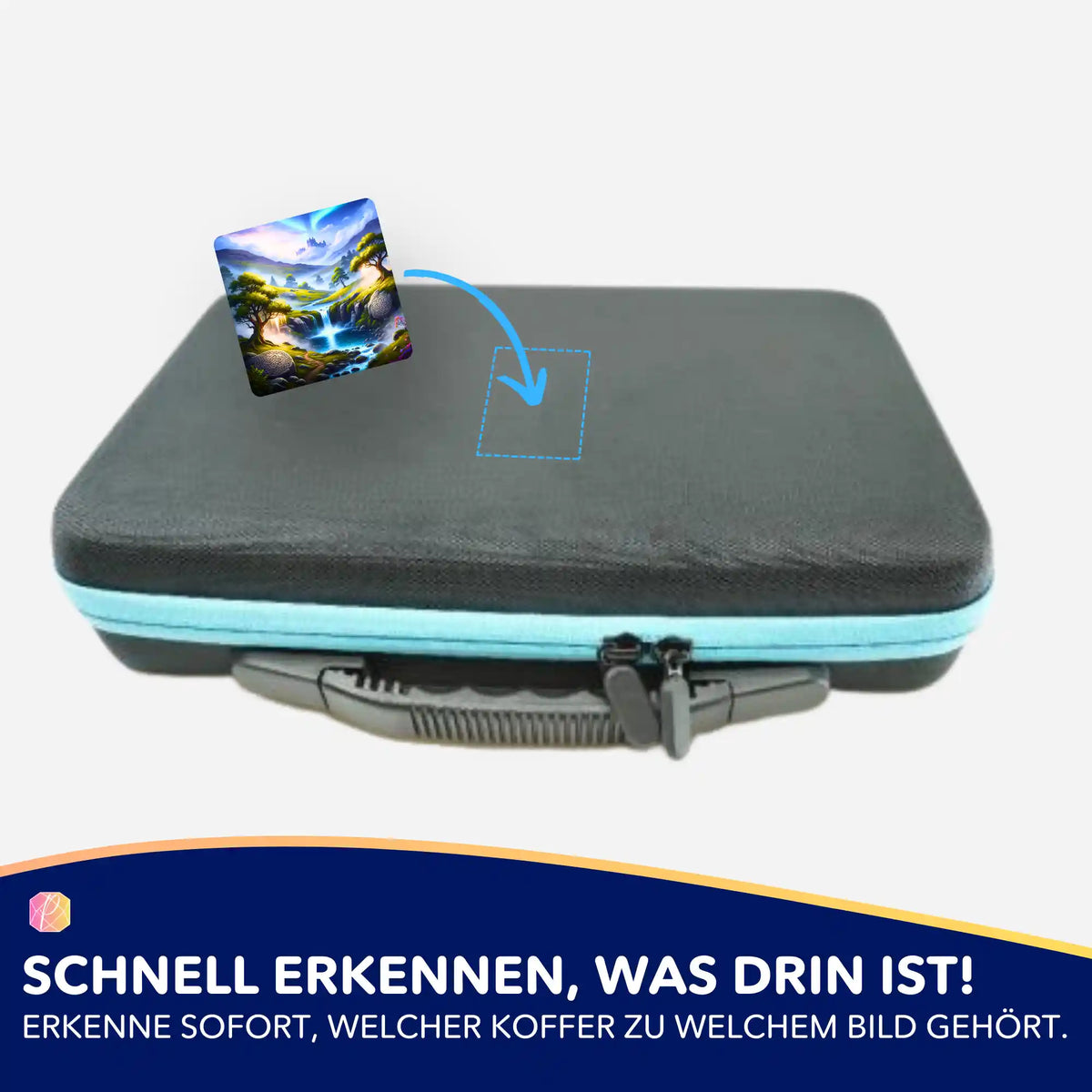 Picmondoo Diamond Painting Aufkleber zur Beschriftung von Zubehörkoffern für mehr Ordnung bei Hobby-Projekten