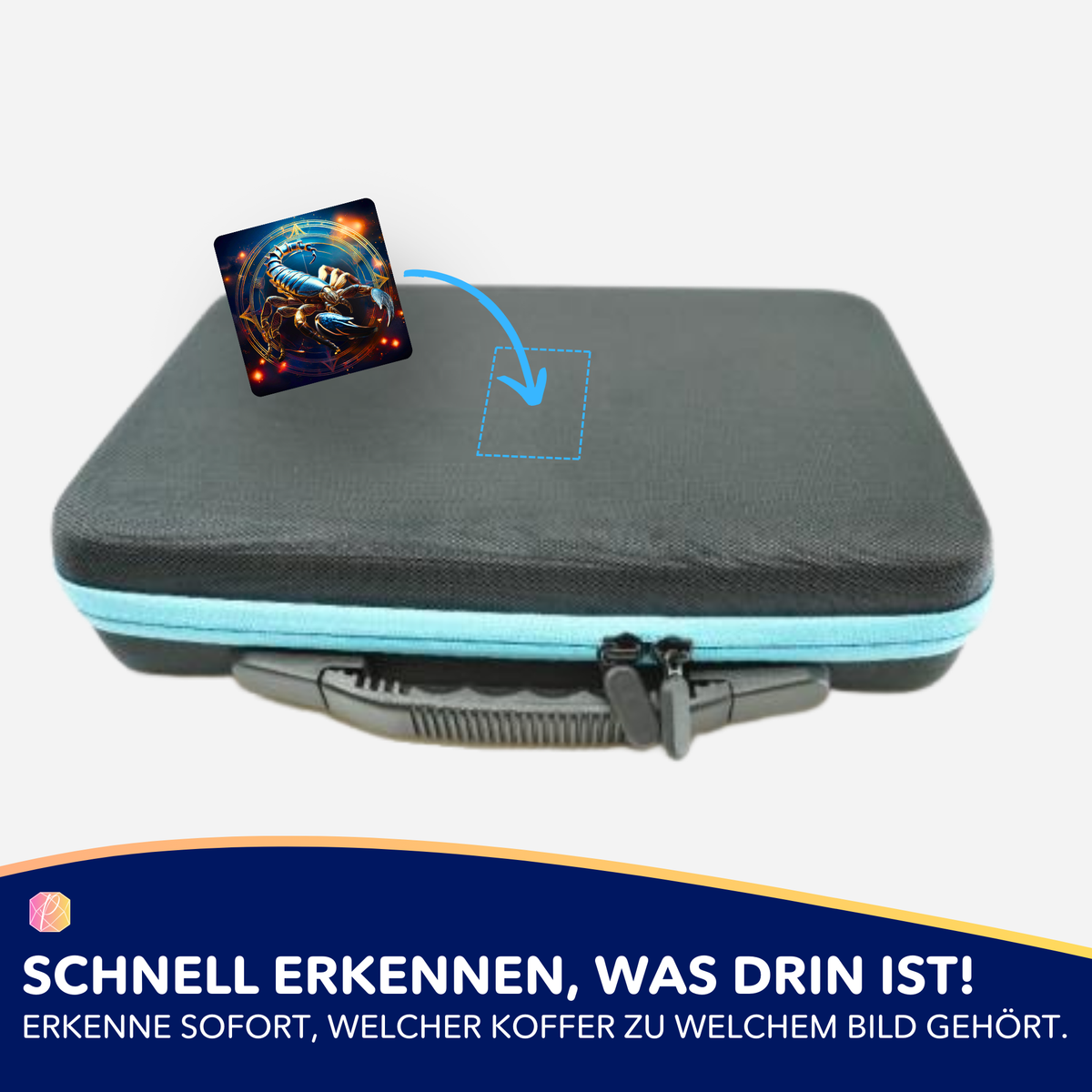 Picmondoo Sternzeichen Skorpion Aufkleber für Diamond Painting Koffer zur Organisation von Zubehör