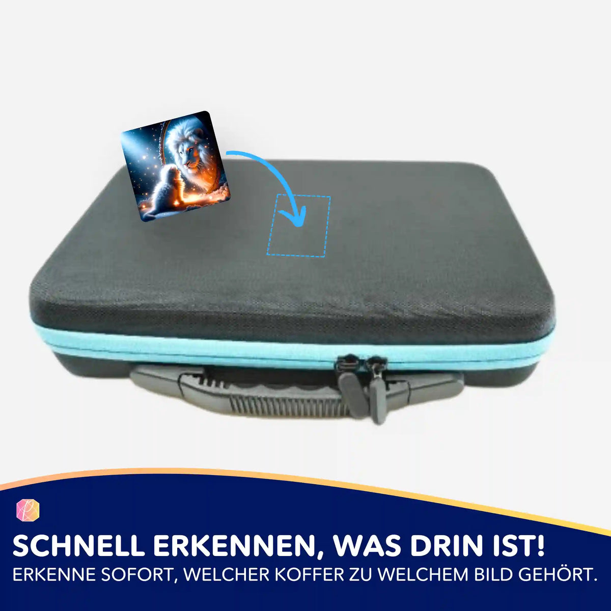 5er-Set Sticker zur Organisation von Diamond Painting Koffern mit Löwen-Motiv Love of Father and Son für mehr Ordnung
