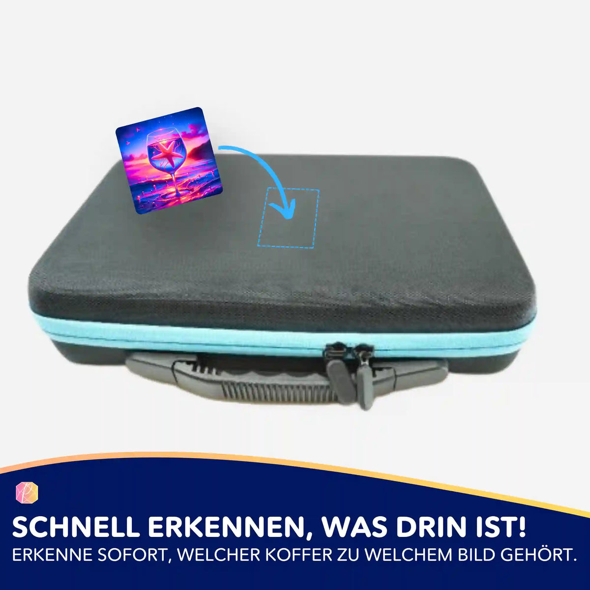 Picmondoo Diamond Painting Aufkleber zur Beschriftung von Zubehör-Koffern mit Seestern-Motiv für mehr Ordnung