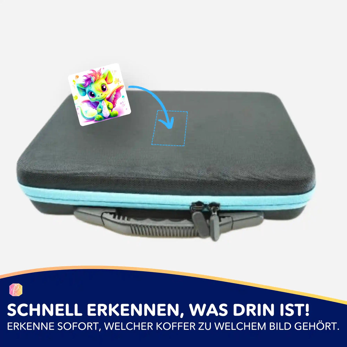 Bunter Happy Dragon Sticker für Diamond Painting Aufbewahrungskoffer zur einfachen Organisation des Zubehörs