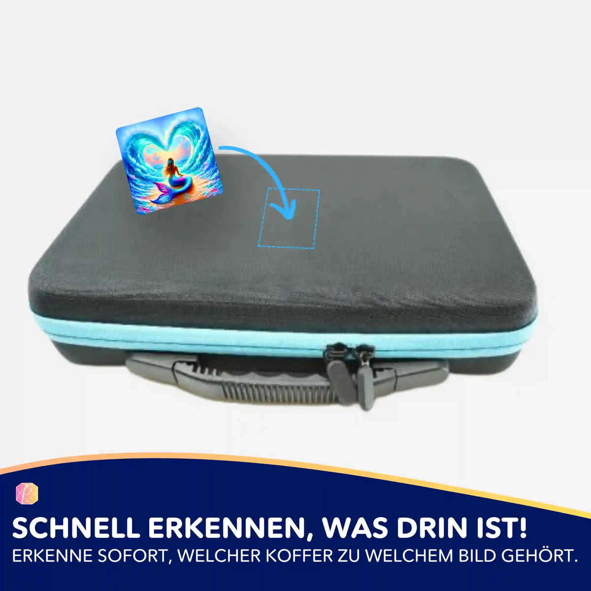 Mermaid Motiv Aufkleber für Diamond Painting Koffer zur Organisation von Bastelzubehör und Diamanten Painting Sets